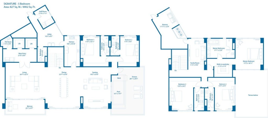 3 BHK — 4180 sq.ft — Embassy Lake Terraces