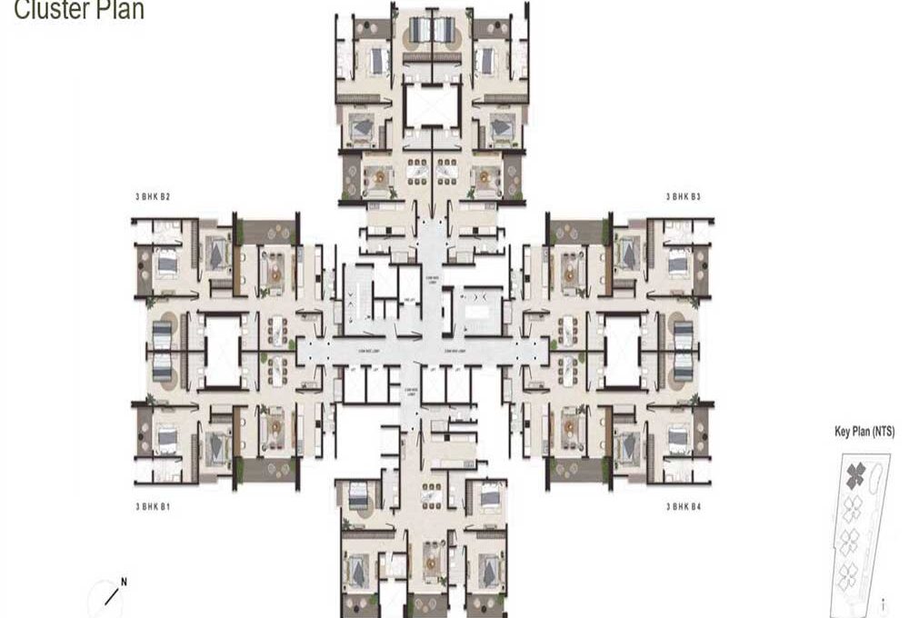 3 BHK — Floor Plan A — Embassy Sky Terraces Hebbal