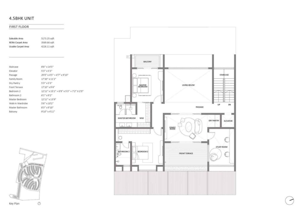 Upper Floor Layout — Embassy Knowledge Park Villas