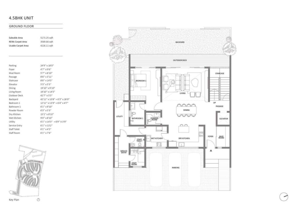 Ground Floor Layout — Embassy Knowledge Park Villas
